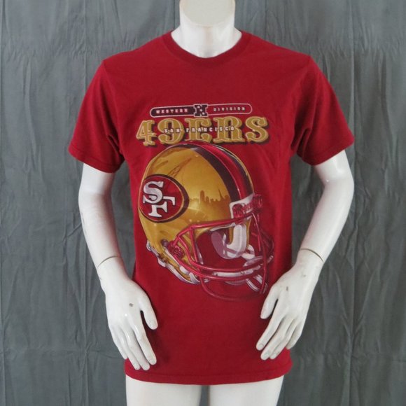 San Francisco 49ers Shirt (vTG) - Helmet with Golden Gate Bridge - Mens Medium - Picture 1 of 9